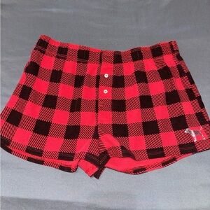 Victorias Secret PINK Red Plaid Boxer Pajama Short Medium